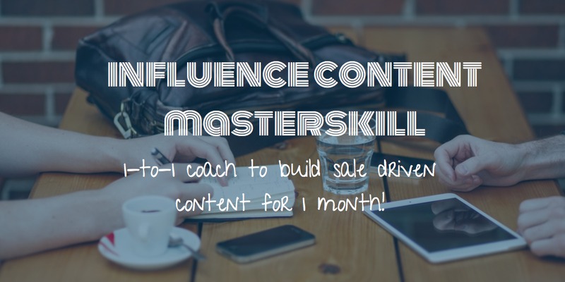 Influence Content MasterSkill Coaching(1 Month Intensive Course Value RM2997)